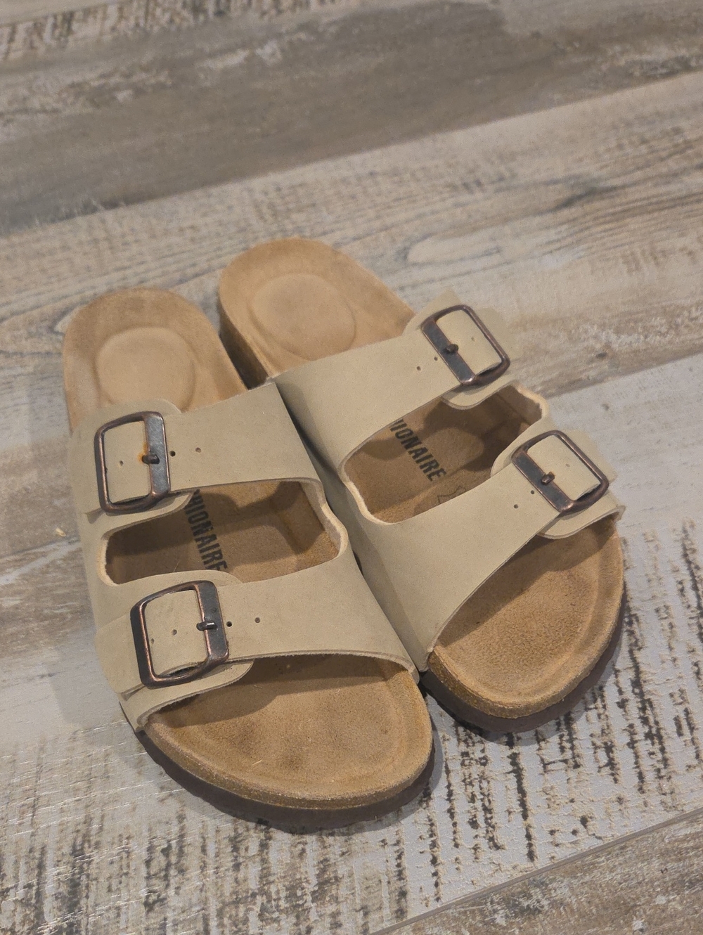 Neutral Double-Buckle Comfort Sandals for Women